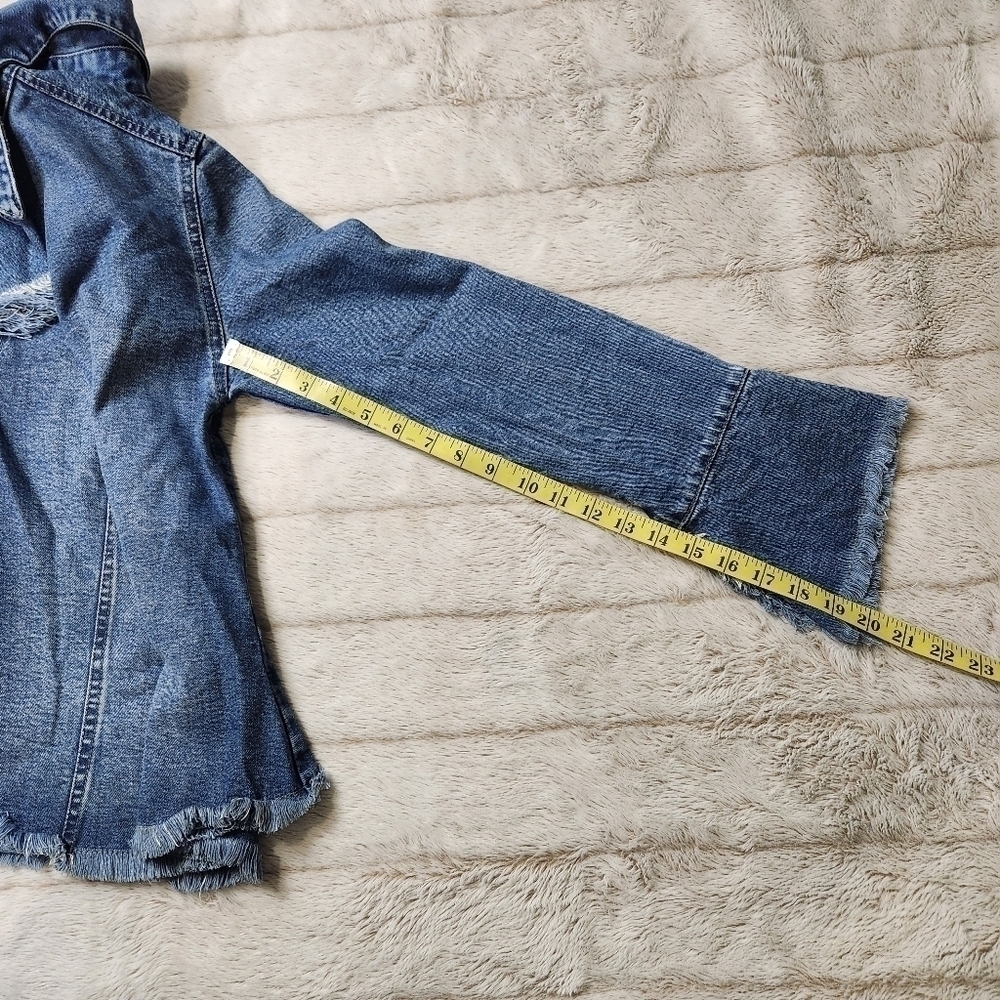 Shirt Jacket Denim Blue Vintage Collared fitted EVE BARE GI… - Picture 14 of 16